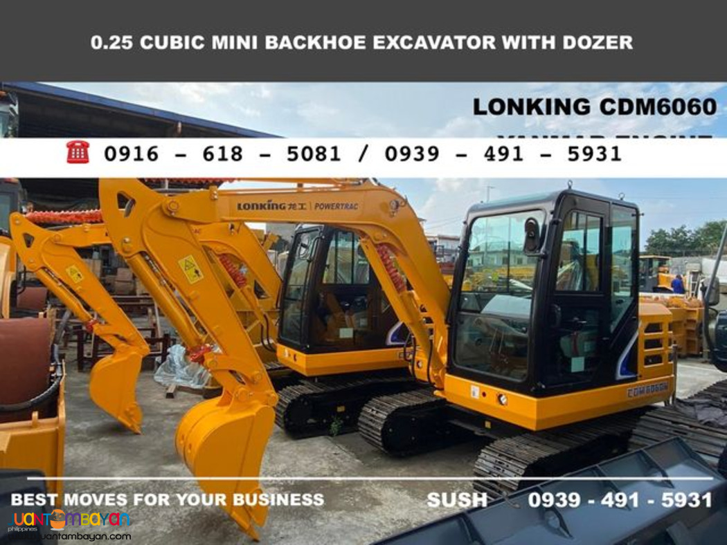 Lonking CDM6060n 0.25cubic Mini Backhoe Excavator with dozer