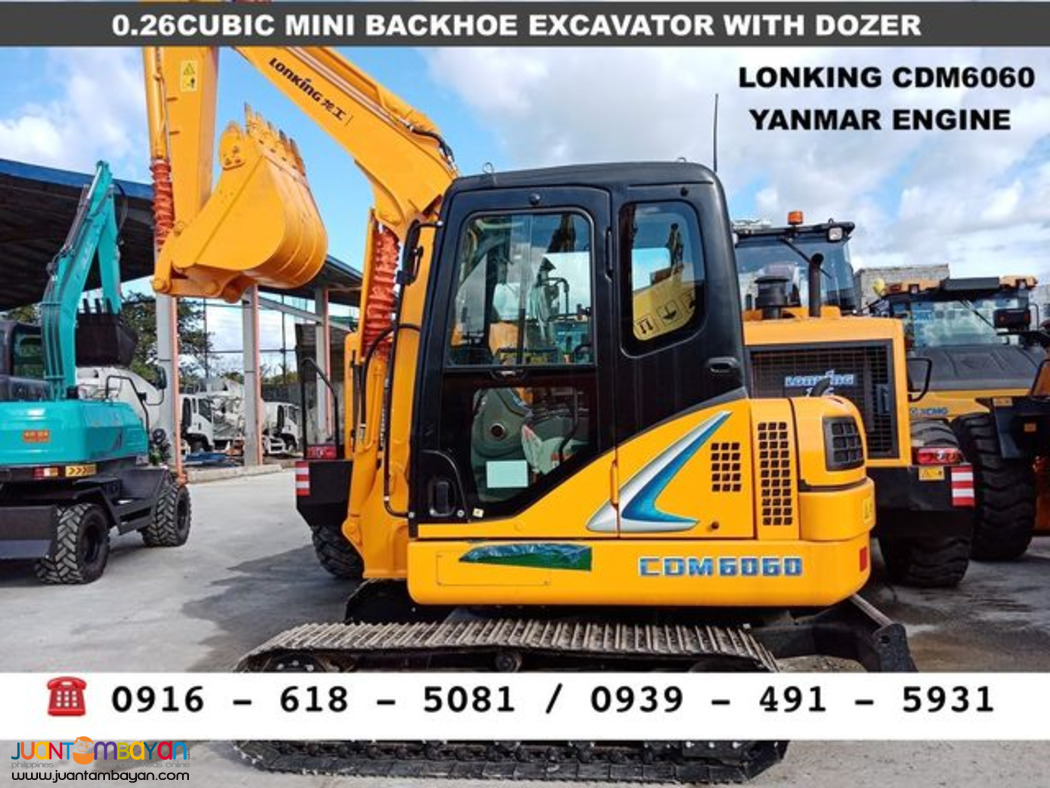 Lonking CDM6060n 0.25cubic Mini Backhoe Excavator with dozer