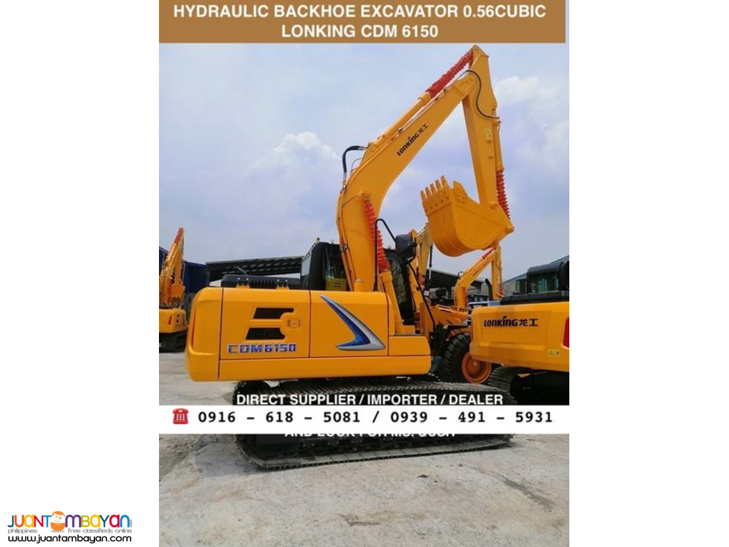 0.56 cubic Lonking CDM6150 hydraulic backhoe excavator cummins