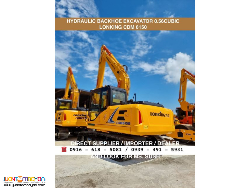 0.56 cubic Lonking CDM6150 hydraulic backhoe excavator cummins