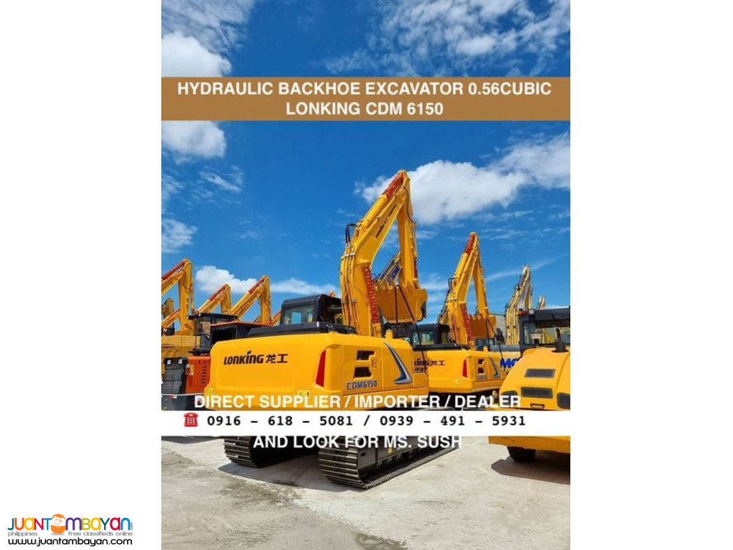 0.56 cubic Lonking CDM6150 hydraulic backhoe excavator cummins