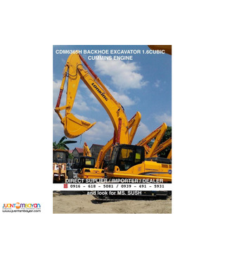 1.6cubic hydraulic backhoe excavator cdm6365h Lonking cummins