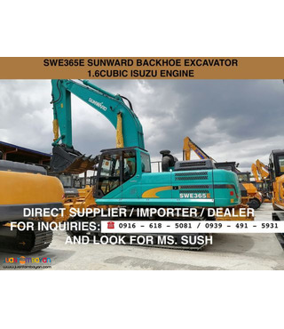 1.6 cubic hydraulic backhoe excavator sunward swe365e isuzu