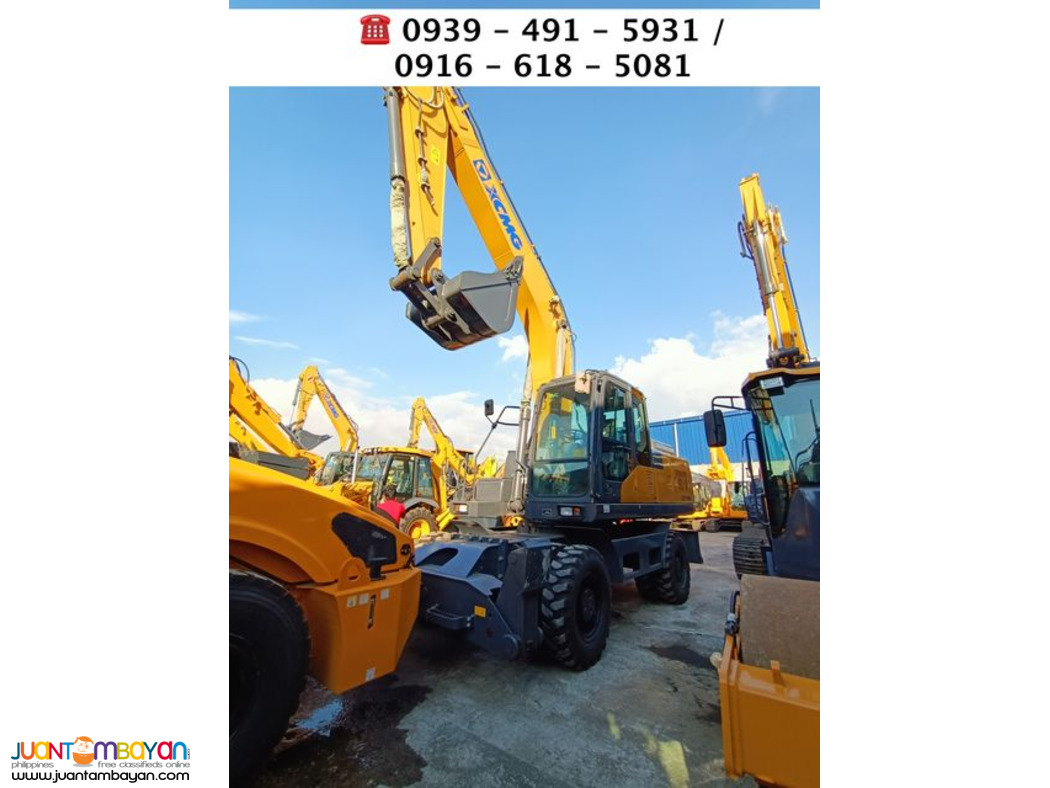xe210wb 0.86cubic backhoe wheel type with dozer cummins engine
