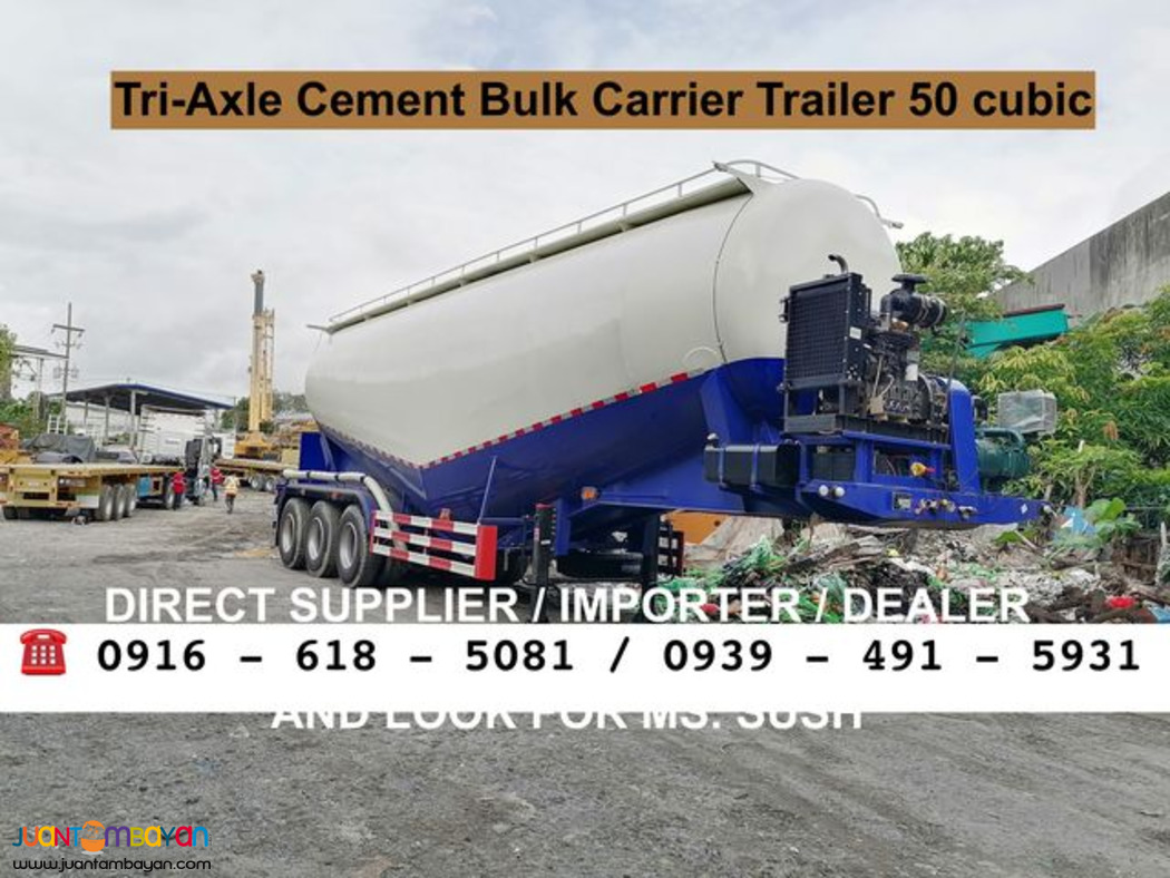 12-wheeler Tri-Axle Cement Bulk Carrier Trailer 50cubic