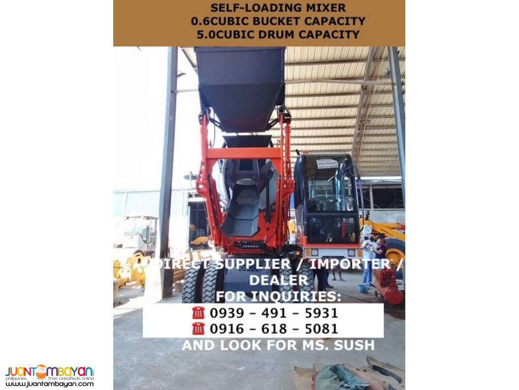 Self-Loading Mixer 0.6cbm bucket cap & 5cbm Drum Cap 