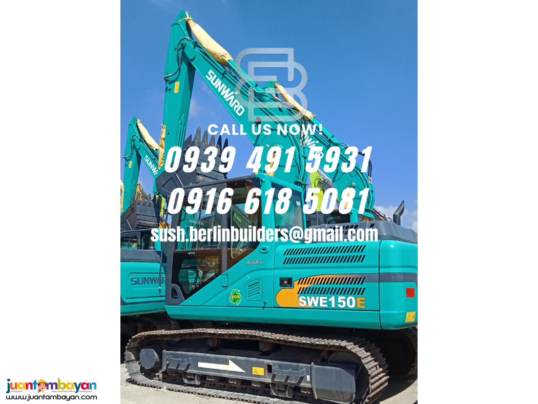 swe150 sunward hydraulic backhoe crawler isuzu engin 0.52cubic