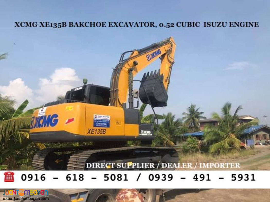 0.52cubic XCMG XE135b backhoe excavator isuzu engine