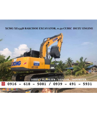 0.52cubic XCMG XE135b backhoe excavator isuzu engine