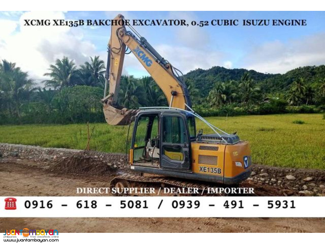 0.52cubic XCMG XE135b backhoe excavator isuzu engine
