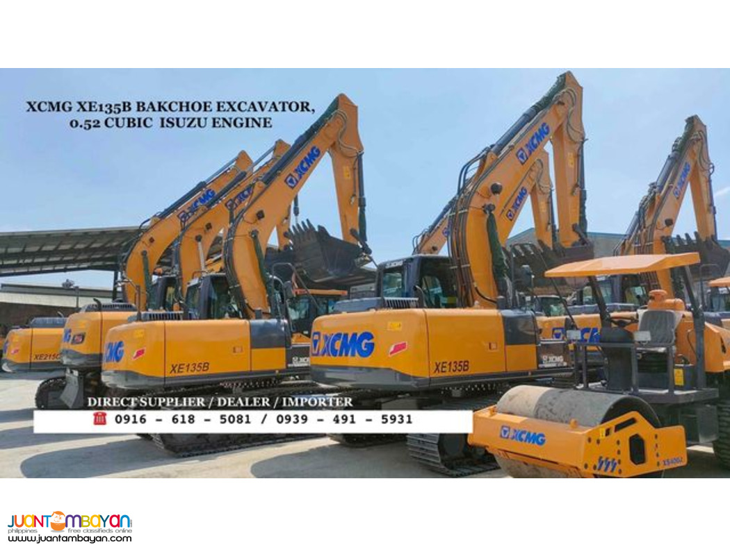 0.52cubic XCMG XE135b backhoe excavator isuzu engine