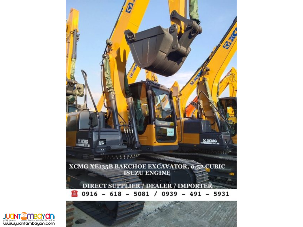 0.52cubic XCMG XE135b backhoe excavator isuzu engine