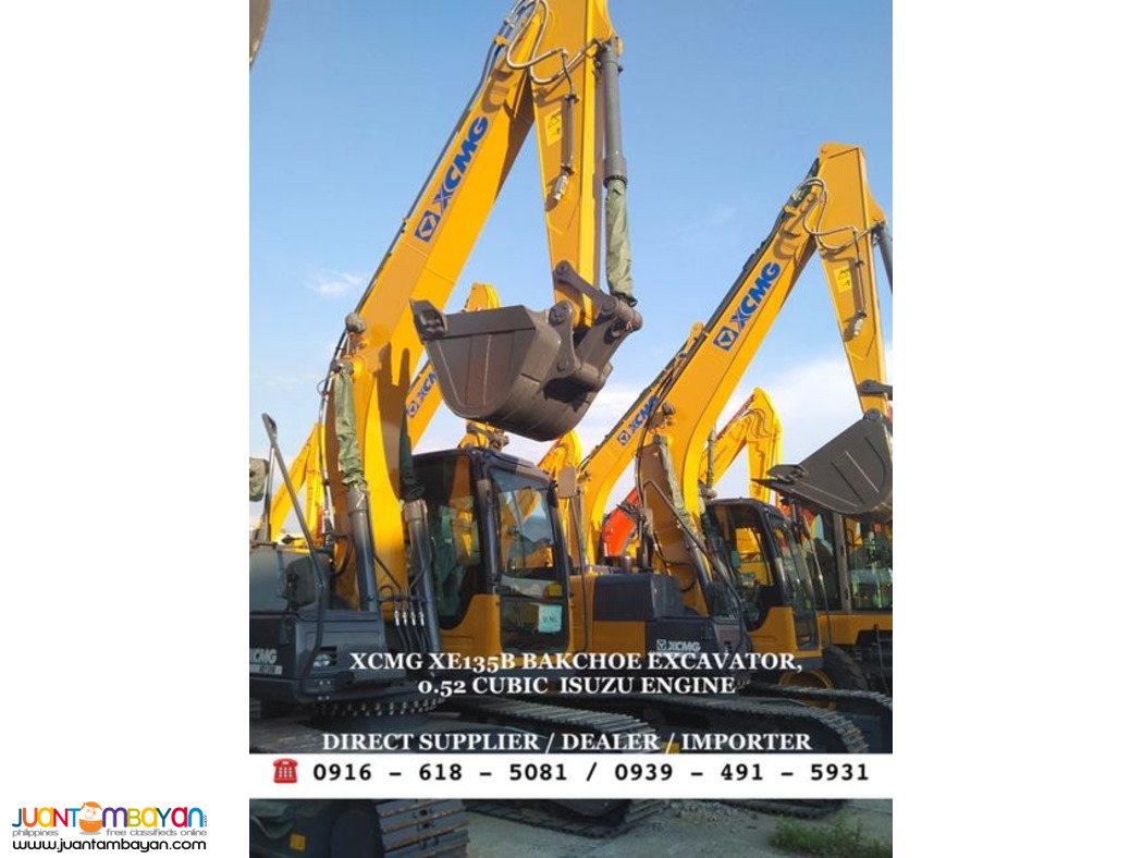 0.52cubic XCMG XE135b backhoe excavator isuzu engine
