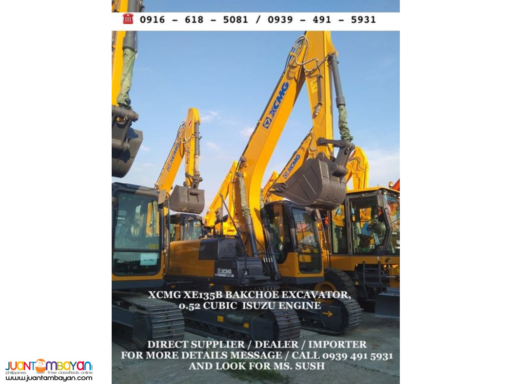 0.52cubic XCMG XE135b backhoe excavator isuzu engine