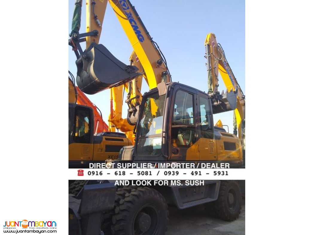 0.58cubic backhoe excavator wheel type cummins engine xcmg xe150wb