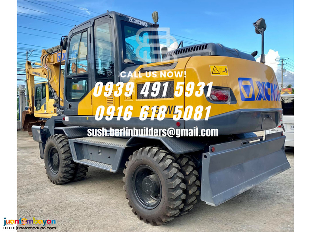 0.58cubic backhoe excavator wheel type cummins engine xcmg xe150wb