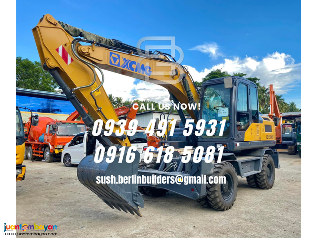 0.58cubic backhoe excavator wheel type cummins engine xcmg xe150wb