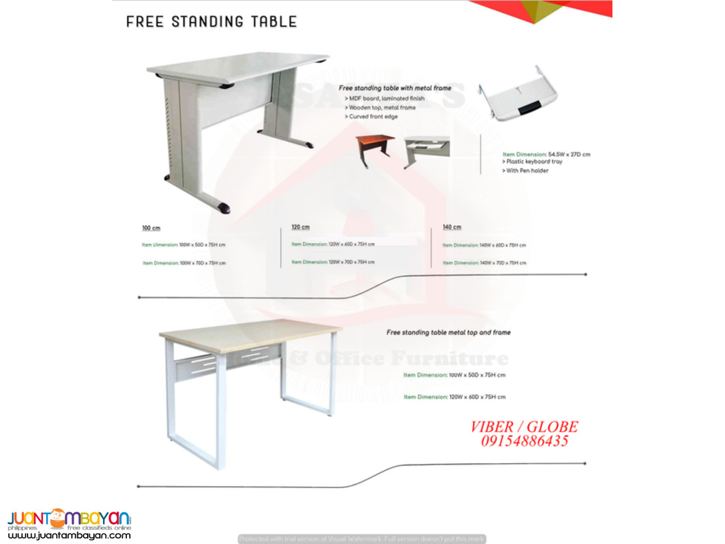 OFFICE FREE STANDING TABLE (FACTORY PRICE)