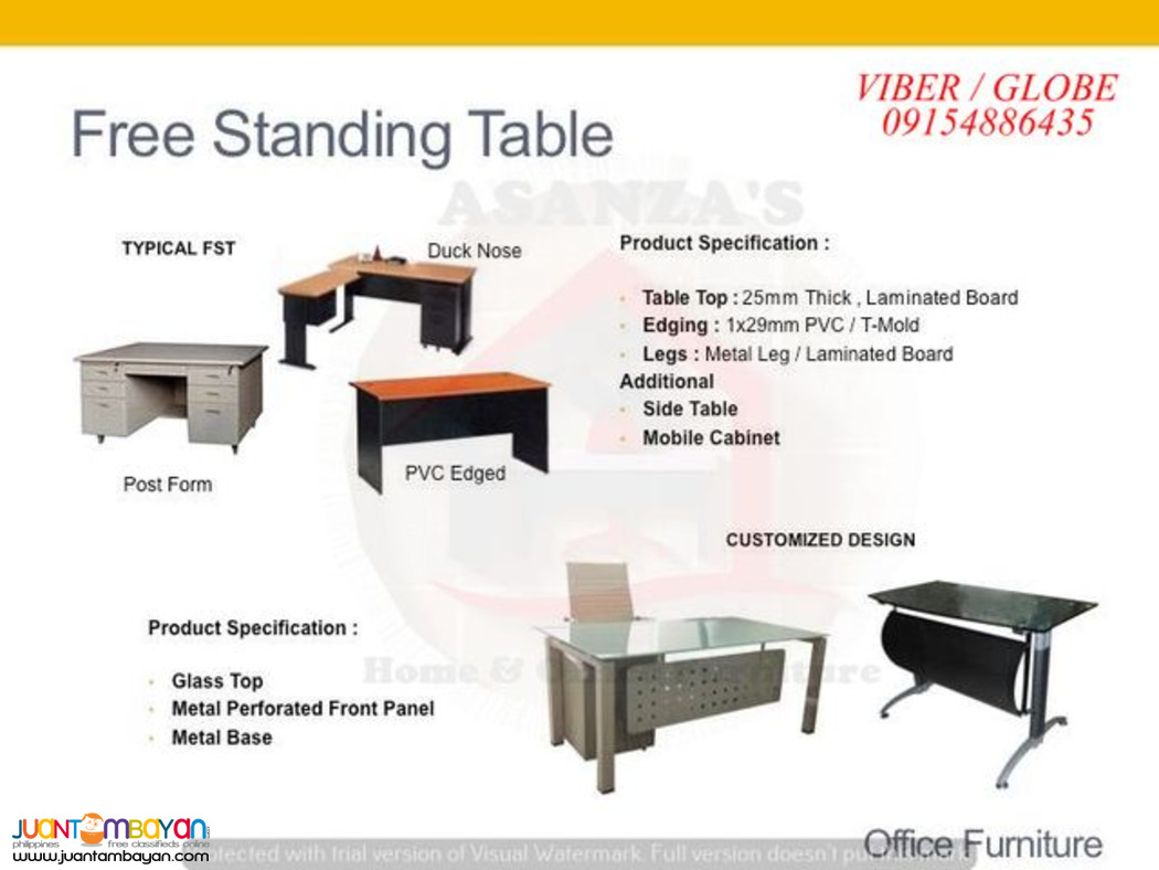 OFFICE FREE STANDING TABLE (FACTORY PRICE)