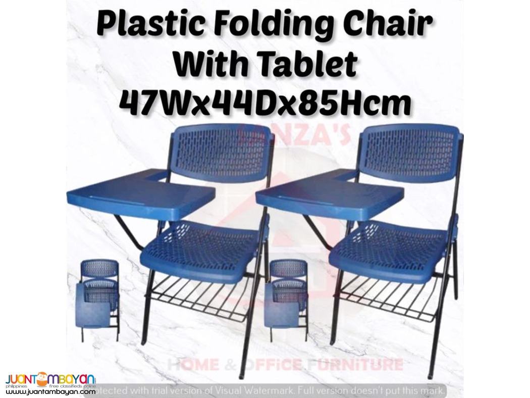 PLASTIC FOLDING CHAIR WITH TABLET