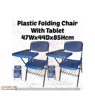 PLASTIC FOLDING CHAIR WITH TABLET