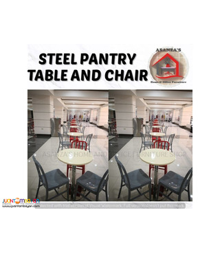 STEEL PANTRY TABLE AND CHAIR