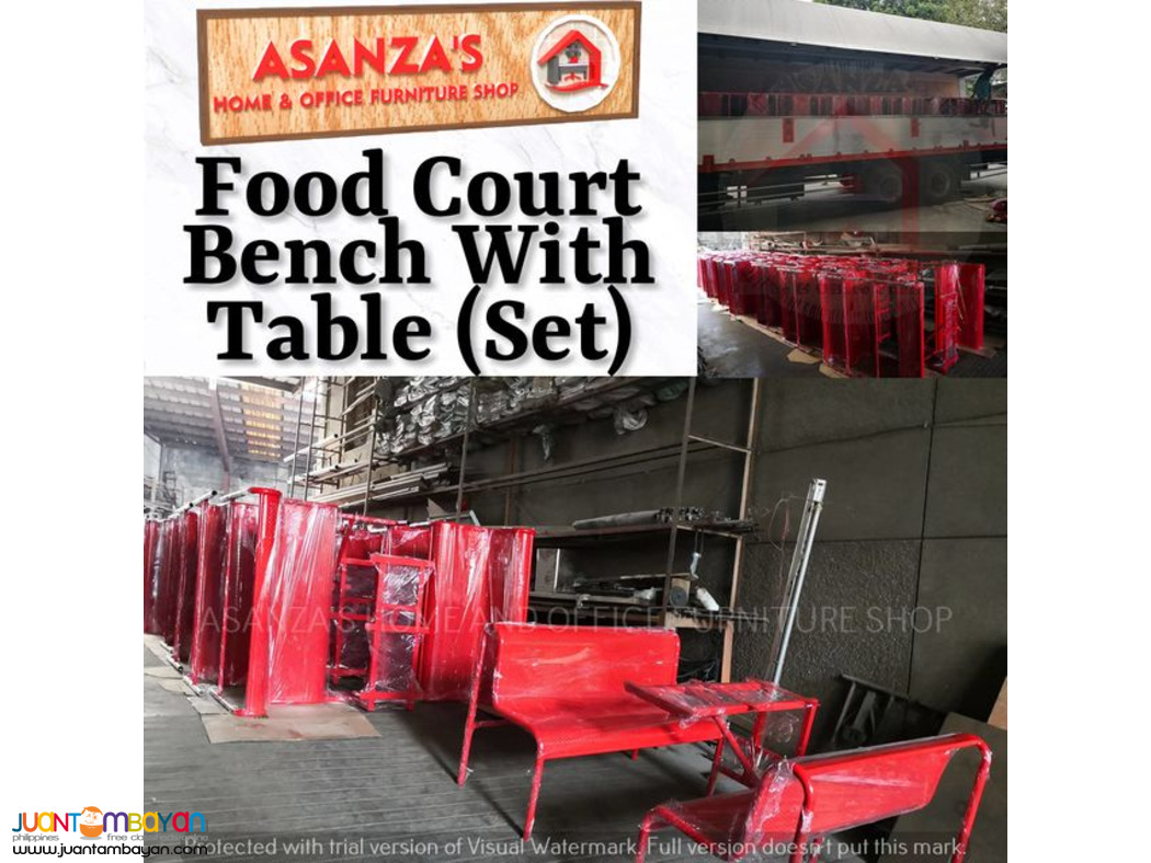 FOOD COURT BENCH WITH TABLE (SET)