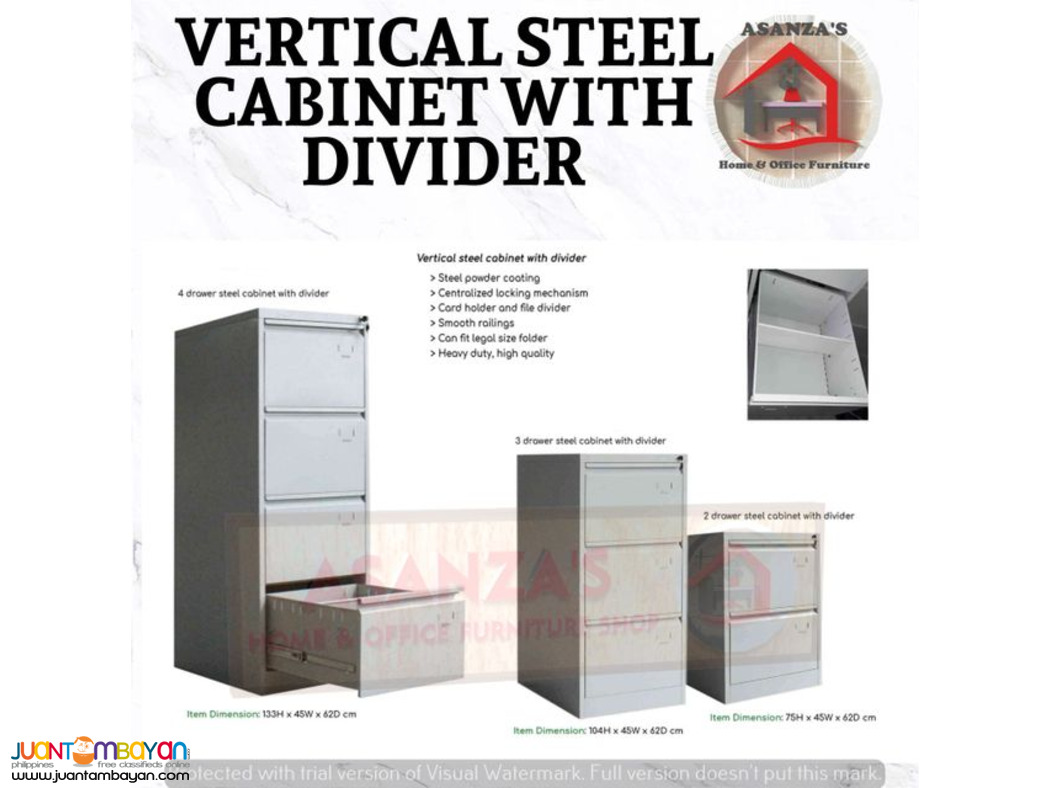 VERTICAL STEEL CABINET WITH DIVIDER