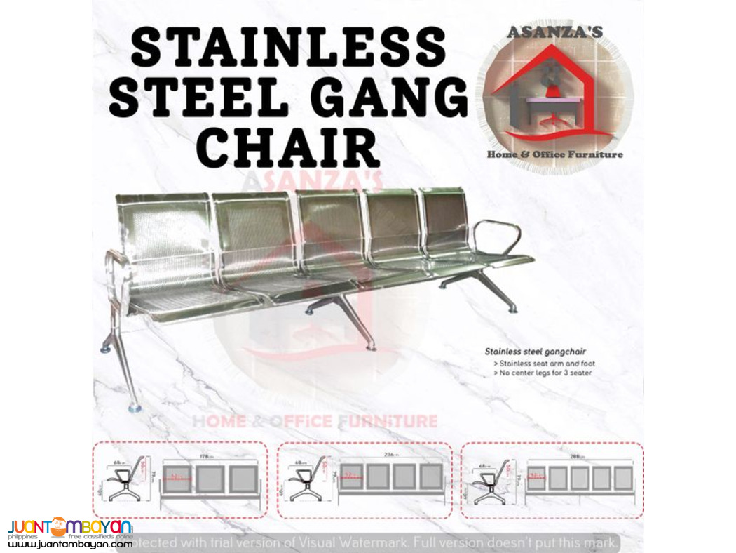 STAINLESS STEEL GANG CHAIR