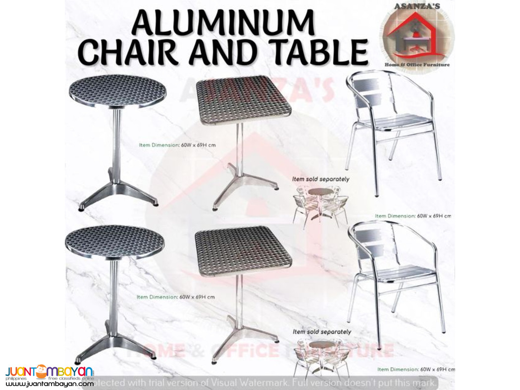 ALUMINUM CHAIR AND TABLE