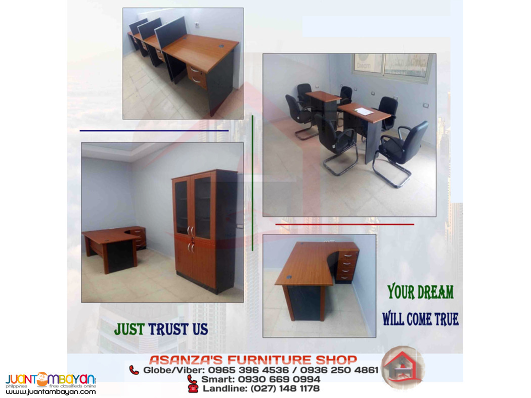 L-Type Desk | Wooden Cabinet | Workstation (Custom Made) Factory Price