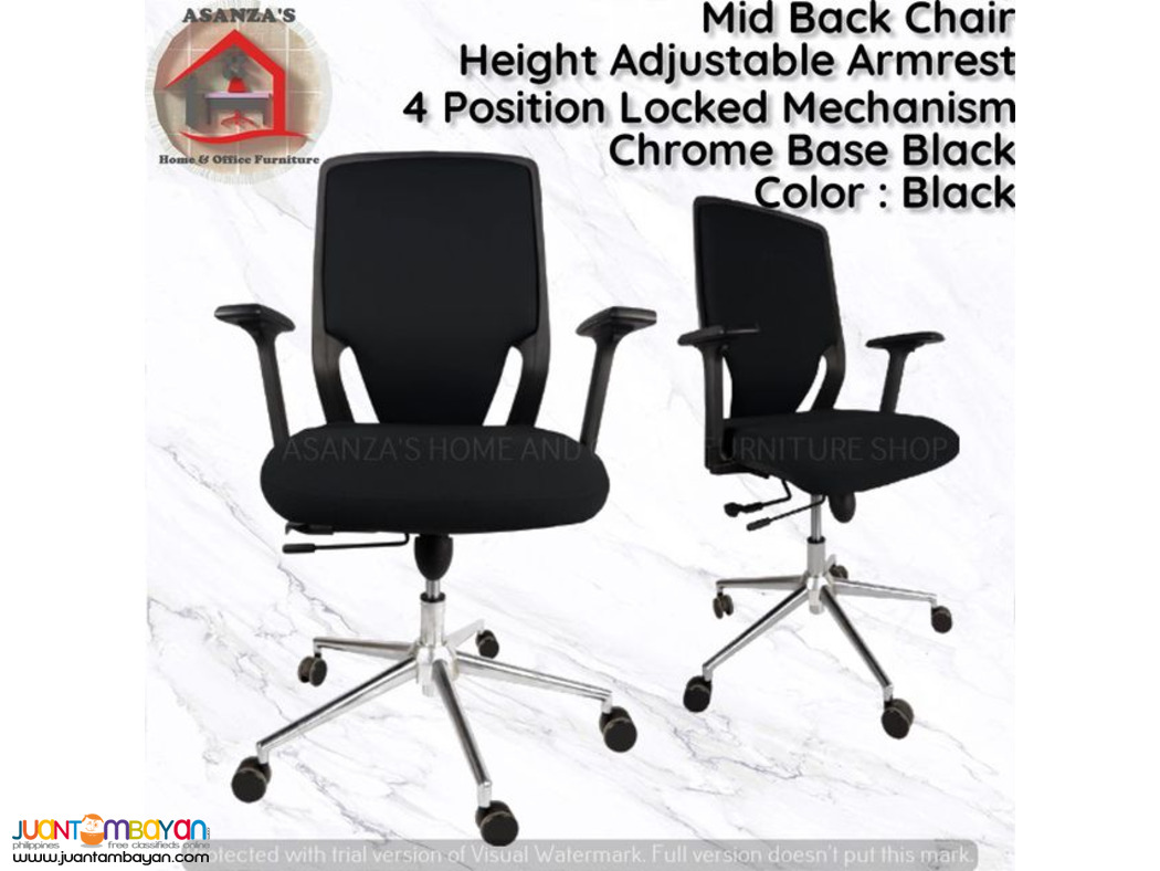 Mid Back Chair Height Adjustable Armrest