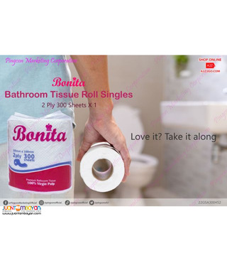TPSAKURA Bonita Bathroom Tissue Roll Singles | 2 Ply 300 Sheets X 1