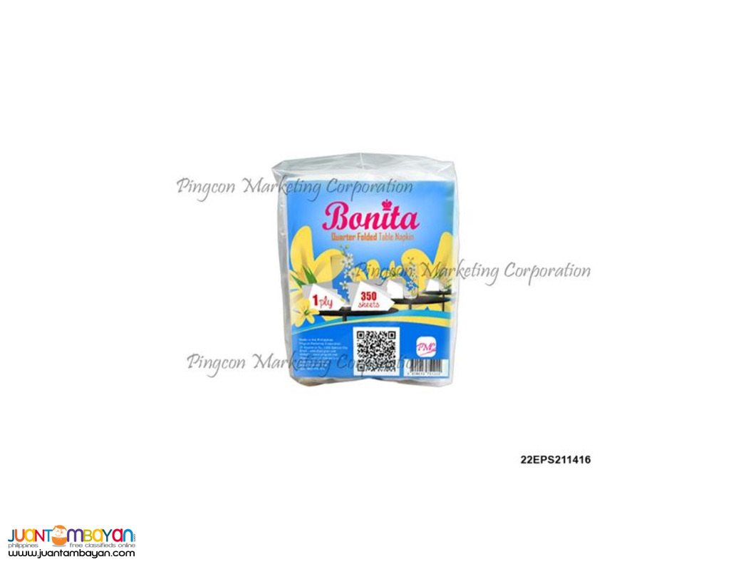 Bonita Quarterfolded Table Napkin | 1 Ply X 350 Sheets X 1