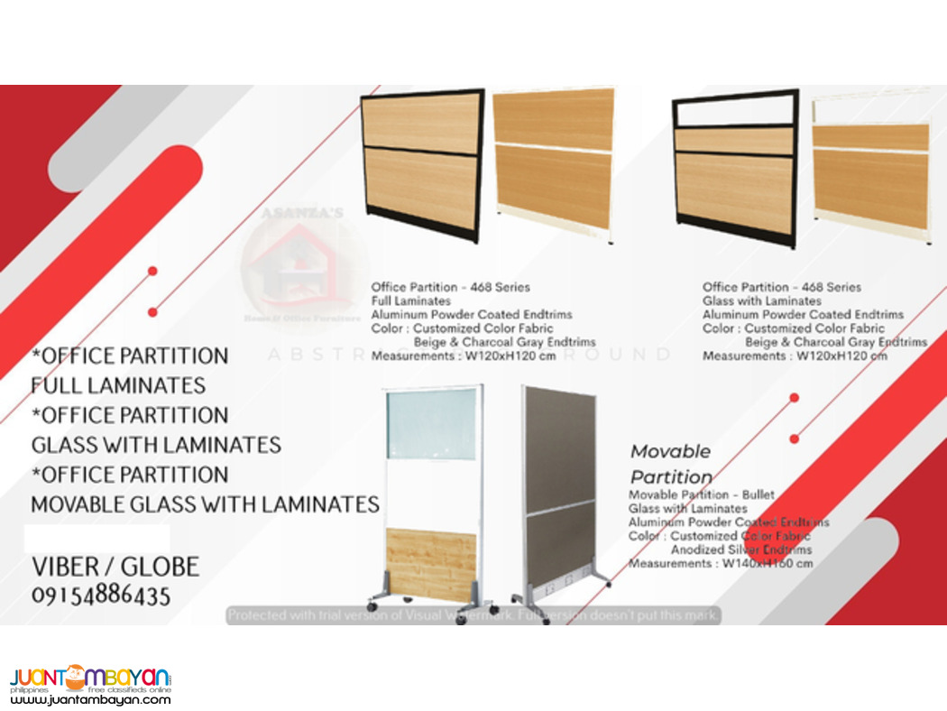 OFFICE PARTITION MOVABLE  ( FACTORY PRICE )