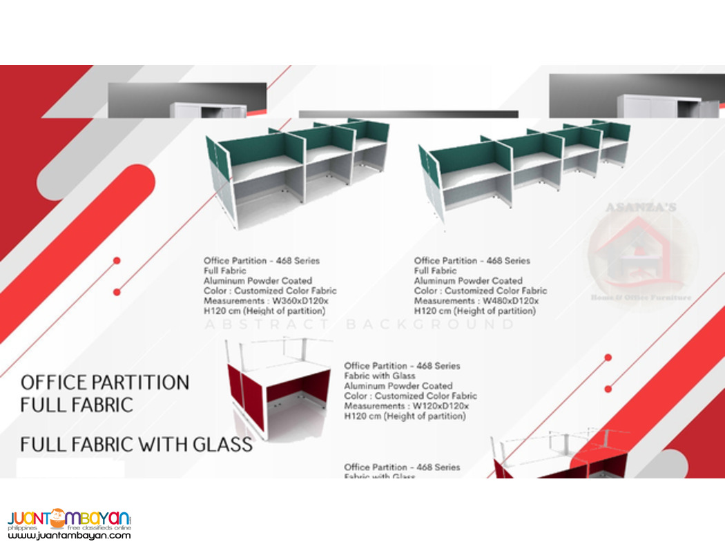 OFFICE PARTITION FULL FABRIC WITH GLASS ( FACTORY PRICE )