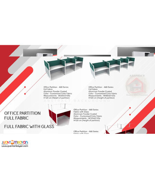 OFFICE PARTITION FULL FABRIC WITH GLASS ( FACTORY PRICE )