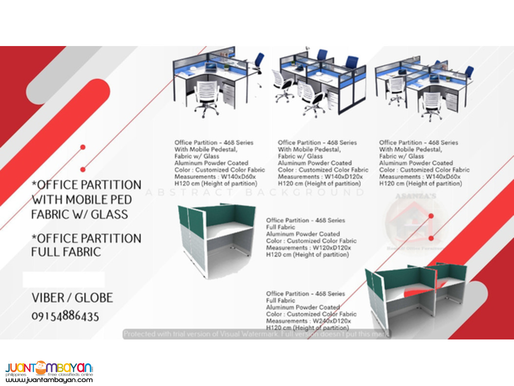 OFFICE PARTITION WITH MOBILE PED  ( FACTORY PRICE )