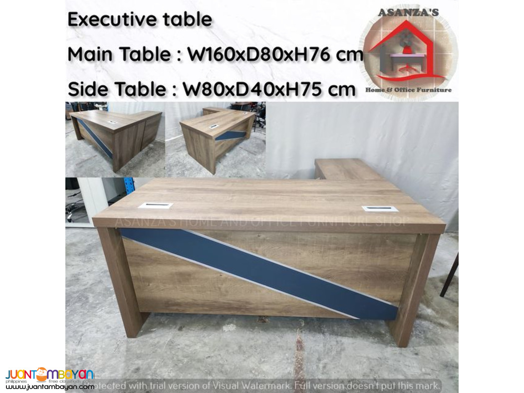 Executive Table  Main Table: W160xD80xH76 cm 