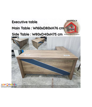 Executive Table  Main Table: W160xD80xH76 cm 