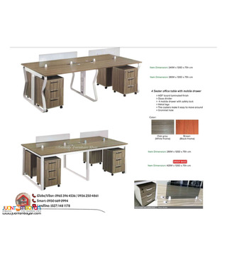 4 SEATER OFFICE DESK W/ MOBILE DRAWER