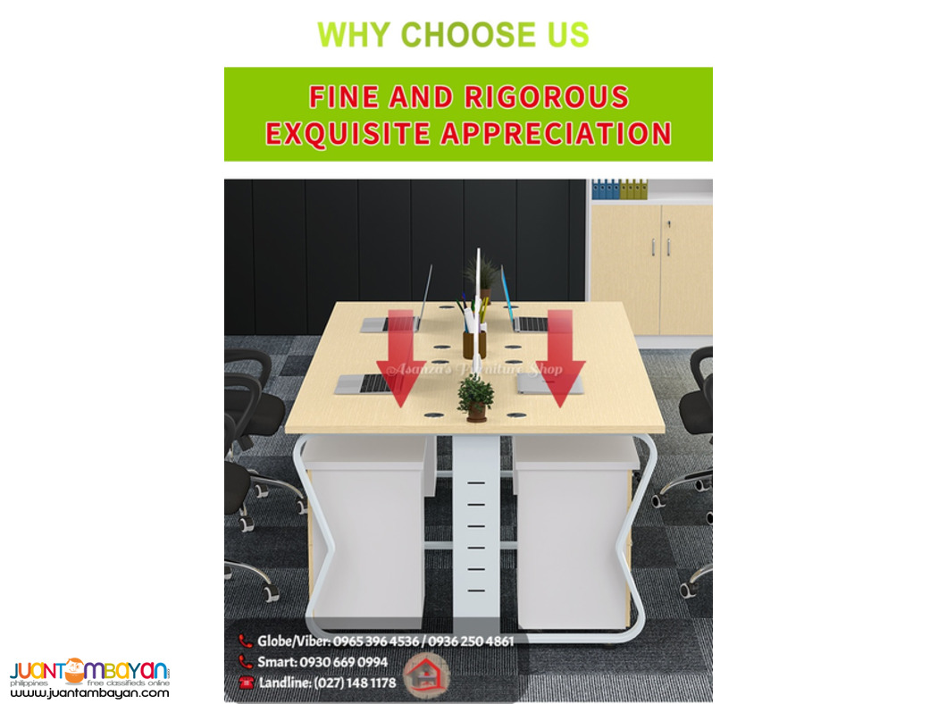 4 SEATER OFFICE DESK W/ MOBILE DRAWER