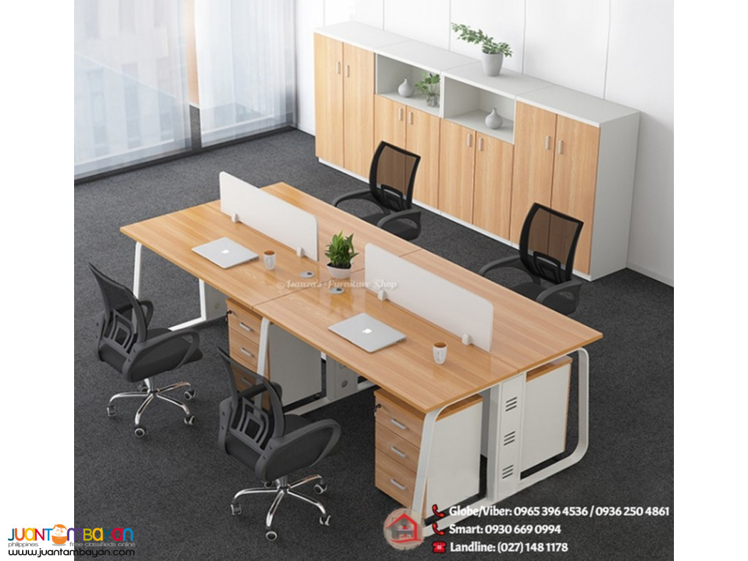 4 SEATER OFFICE DESK W/ MOBILE DRAWER
