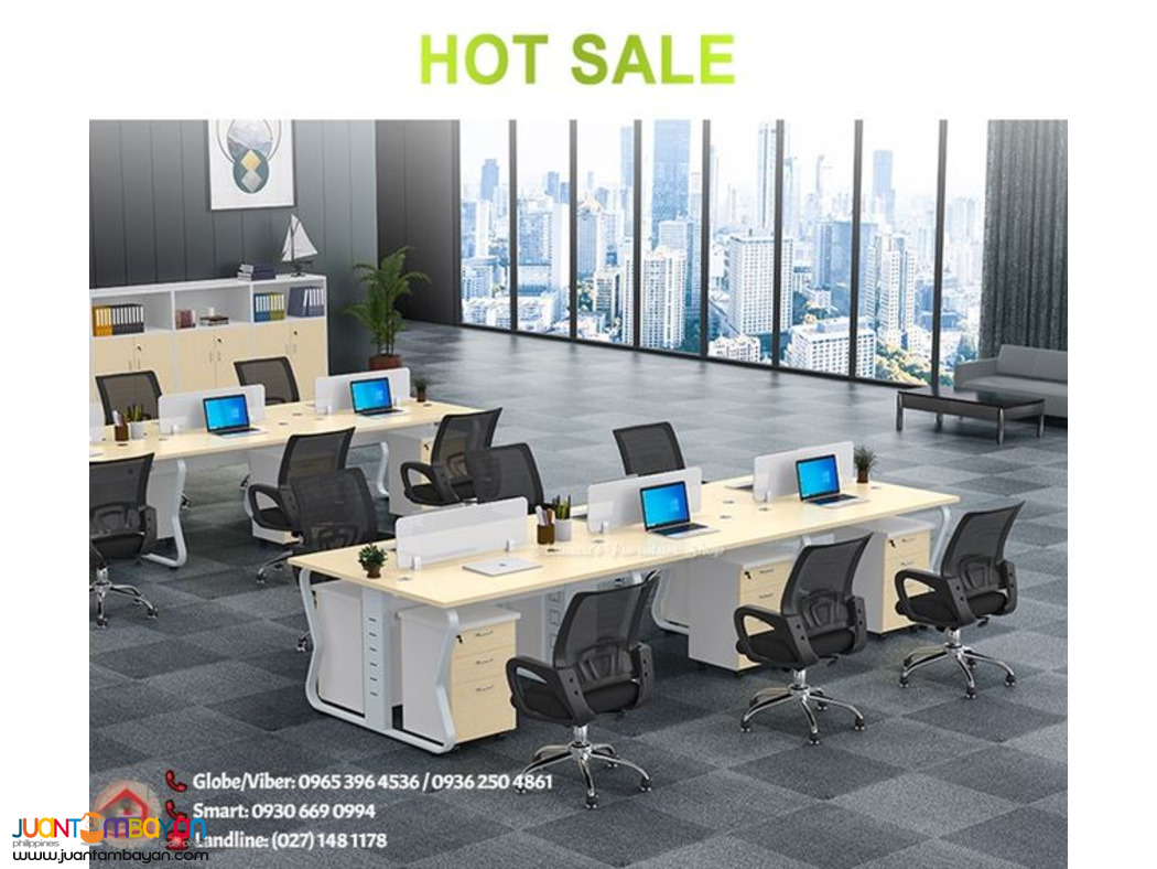 4 SEATER OFFICE DESK W/ MOBILE DRAWER