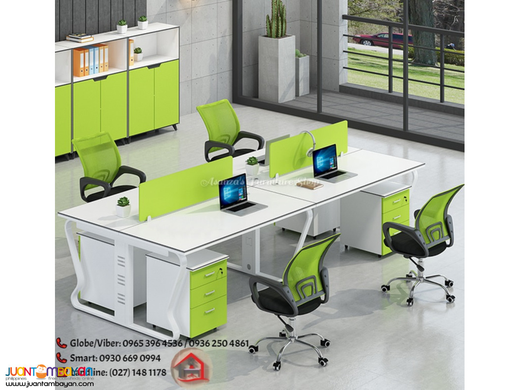 4 SEATER OFFICE DESK W/ MOBILE DRAWER