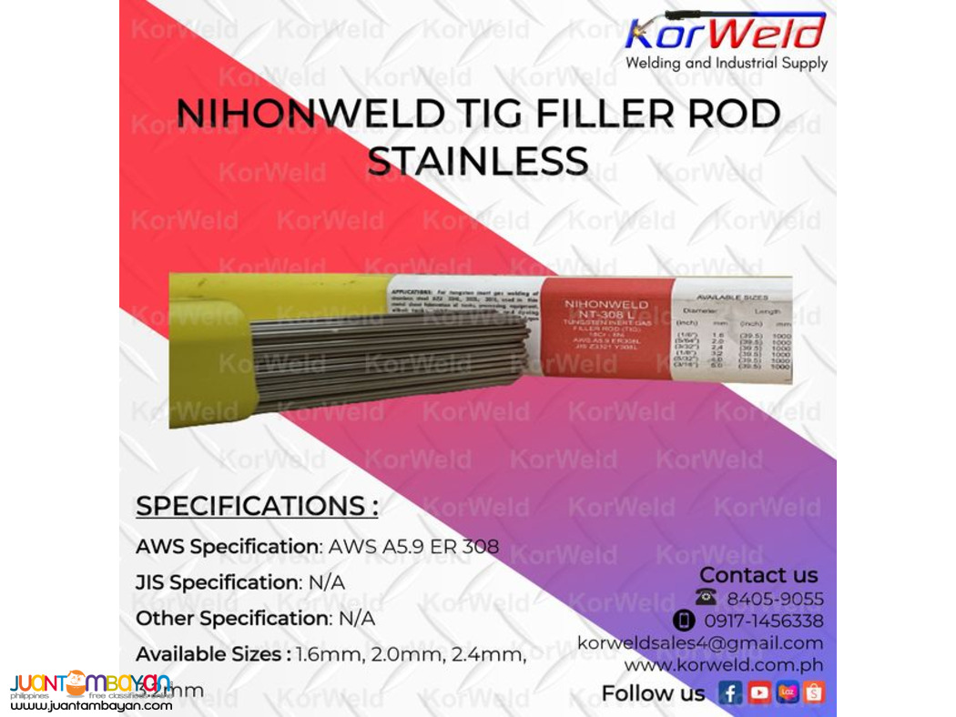 Nihonweld Filler Rod NT308 Stainless 