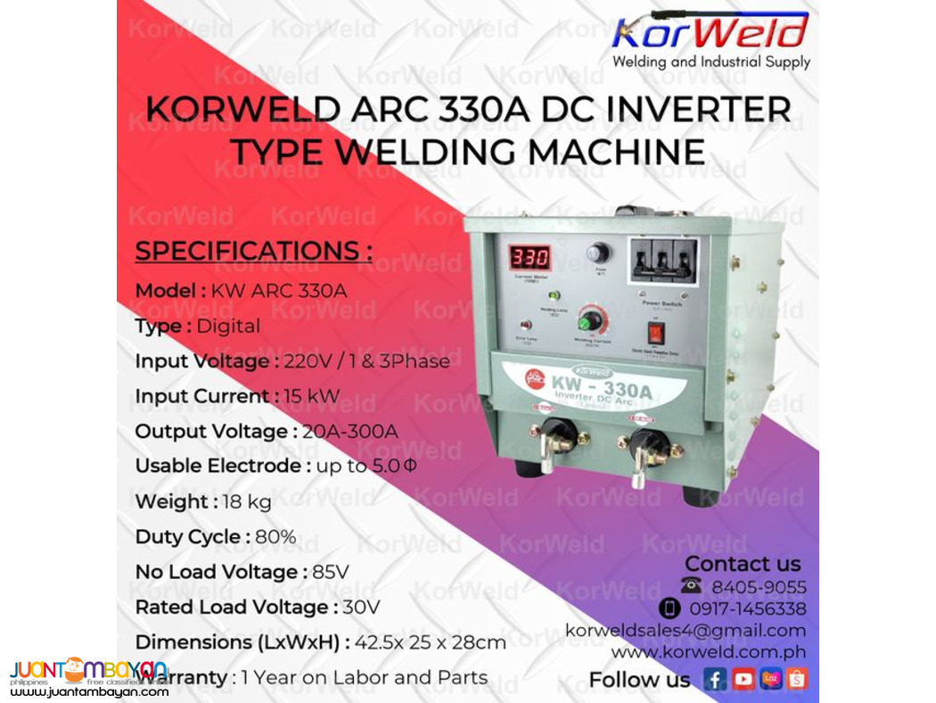 Korweld ARC 330A Inverter Type Welding Machine 