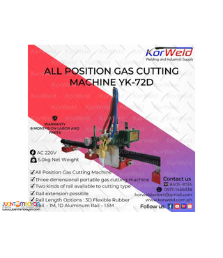 YUKWANG All-Position Gas Cutting Machine YK-72D (with 1D rail)