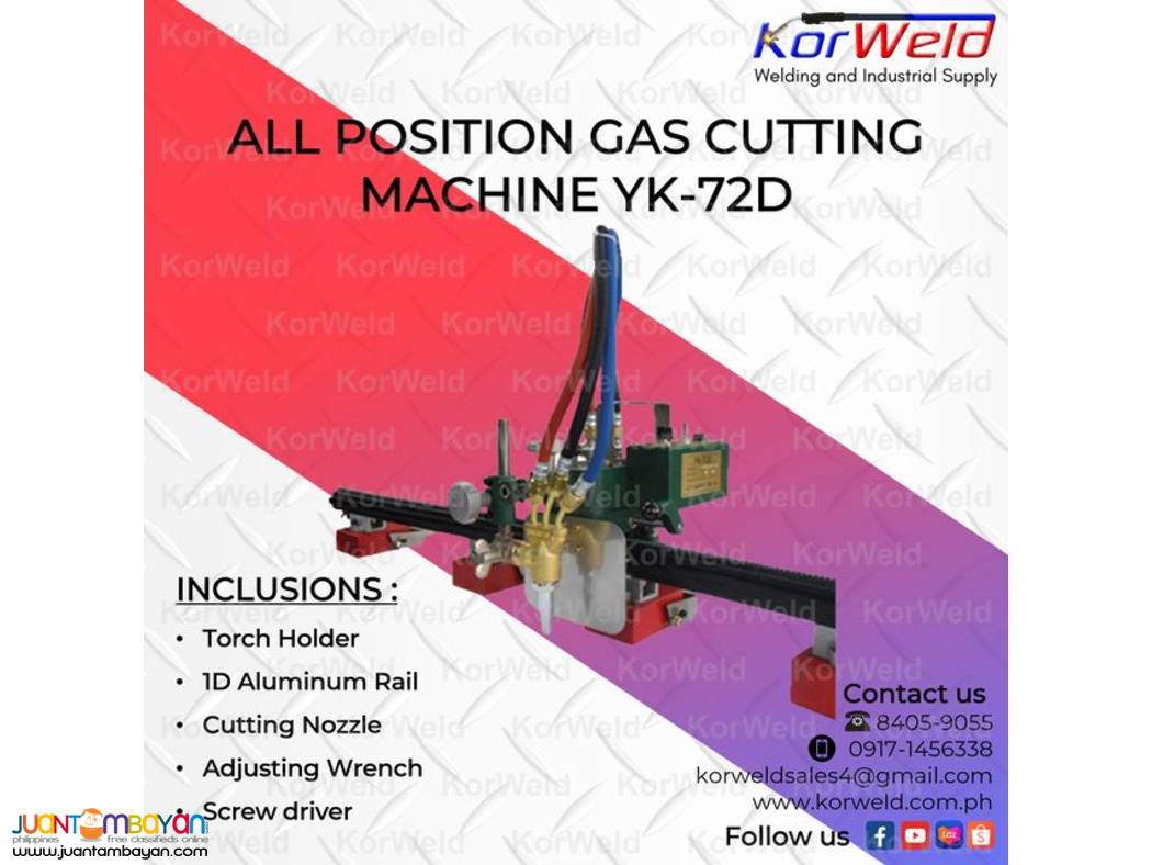 YUKWANG All-Position Gas Cutting Machine YK-72D (with 1D rail)