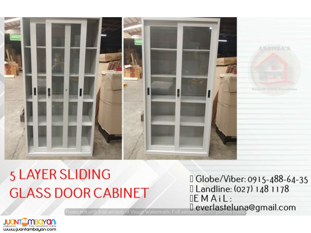 5 LAYER SLIDING GLASS DOOR CABINET (FACTORY PRICE)